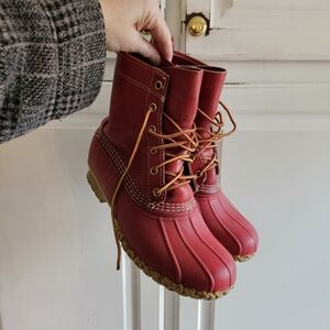 L.L. Bean Women's Limited Edition Red Leather Bean Boots